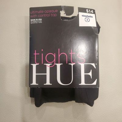 Hue Ultimate Opaque Control Top Tights 1 Pair Black Size 2    5792