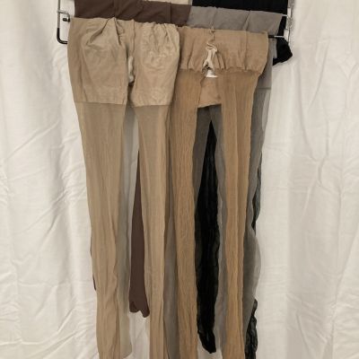 Lot Of 6 Pairs Sheer Silky Pantyhose