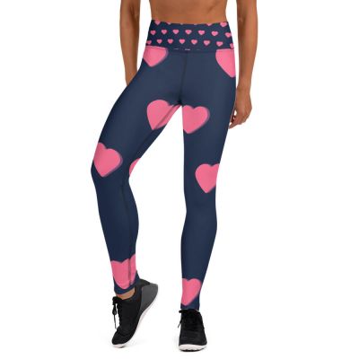 Heart Pattern Yoga Leggings For Women & Girls Who Love Exercise