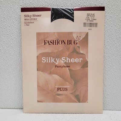 Fashion Bug Silky Sheer Pantyhose Off Black Plus Size 3X-4X