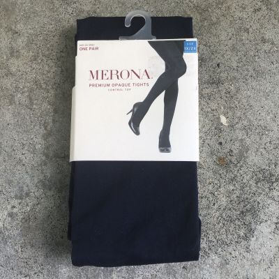 NWT Merona Opaque Tights Size 1X/2X Xavier Navy Blue 5’5”-5’11” 190-245 lbs