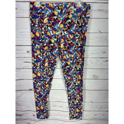 LuLaRoe Bright Confetti Pattern Multi-Color Print Leggings Tall & Curvy