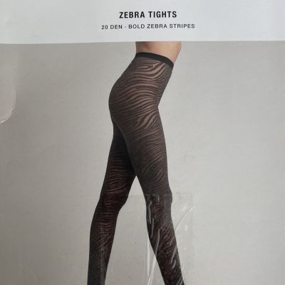 Wolford  ZEBRA TIGHTTS  BOLD ZEBRA STRIPES  Black Animal Design Tights SIZE XS