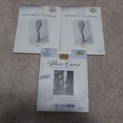 4 Pr Worthington Sheer Caress Pantyhose Control Top Long, Bone, White, Mahogany