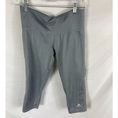 Adidas Climalite Mid Rise Workout Legging Capri Grey Size Medium