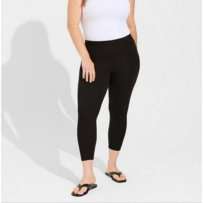 Torrid 6X Black Crop Cotton Leggings Pull on Workout Active Legging