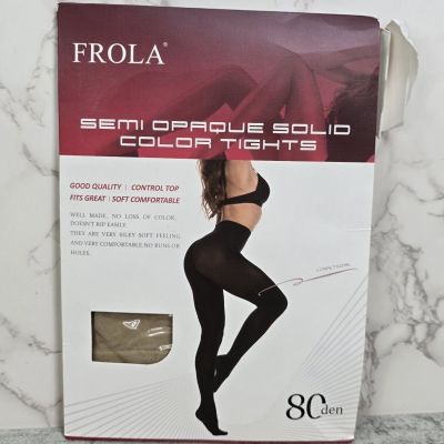 Frola 80 Denier Soft Semi Opaque Natural Small Medium Footed Pantyhose Tights