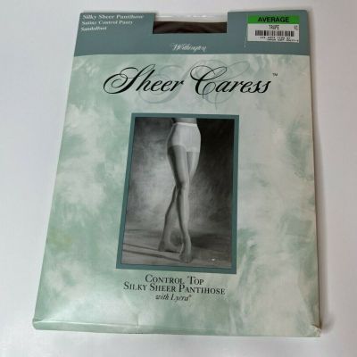 Worthington Sheer Caress Control Top Silky Sheer Pantyhose Taupe Average