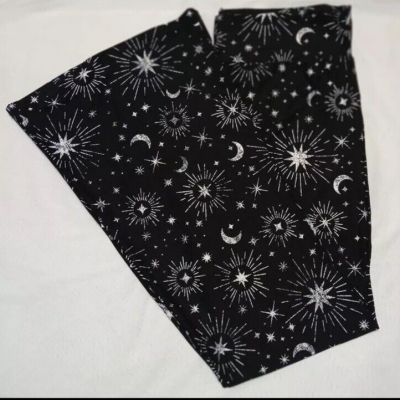 No Boundaries Witchy Celestial Black & Silver Leggings Flare Size XXL 19