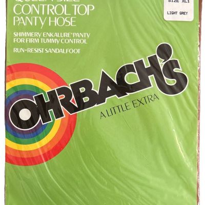 Ohrbach’s Queen Size Control Top Light Grey Pantyhose Size Queen XL1