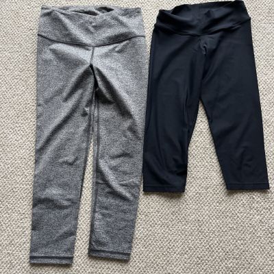 Lot 2 pair small leggings, Victoria Secret grey Lala black cropped legging