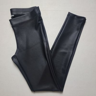 Express Black Shiny Pleather Leggings SZ Small