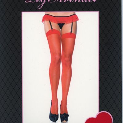 Nylon Stockings Sheer Seamless Adult Size bright Red Leg Avenue 1001