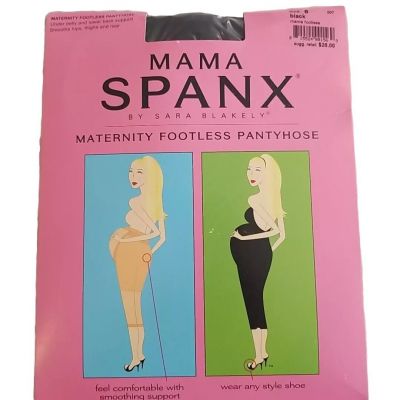 Maternity Women's Pantyhose Mama Spanx Footless Size B Black Pregnancy Hose