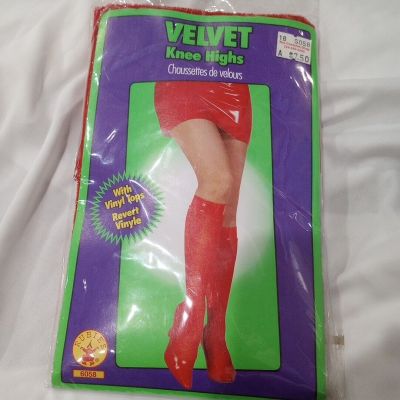 VELVET KNEE HIGHS RUBIES ONE SIZE FITS ALL ADULT