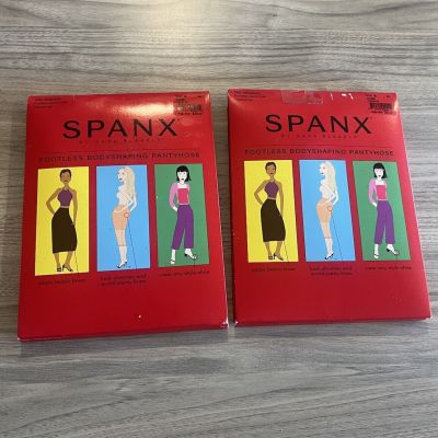 SPANX The Original 2 Footless Control Top Pantyhose Womens Sz B Nude BodyShaping