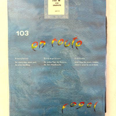 NEW Fogal En Route 103 Pantyhose Sheer Graphite 218 Size M