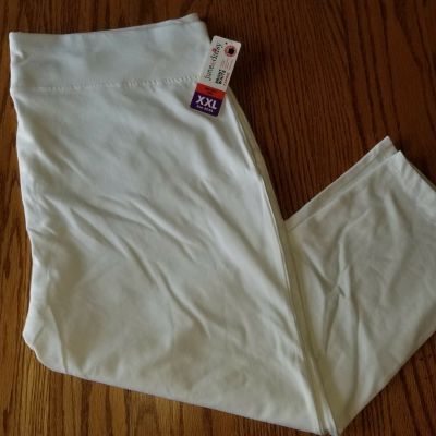 Nwt Womens June & Daisy Bright White Capris Leggings 2XL XL Small