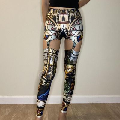 RARE Blackmilk Black Milk Cathedral suspenders leggings XS