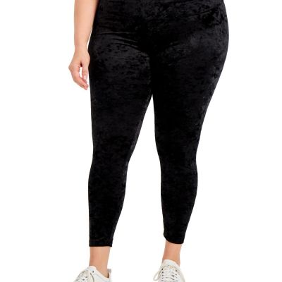 allbrand365 designer Womens Plus Size Velvet Leggings Size:2X Color:Deep Black