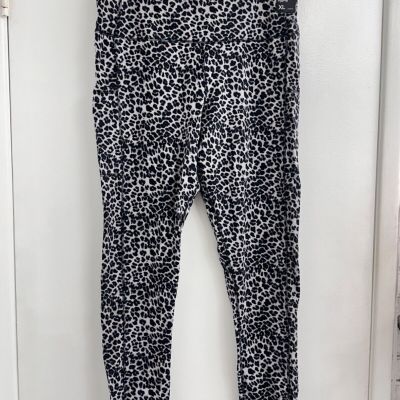 NY & Co New York & Company Gray Leopard Print Workout Leggings XL