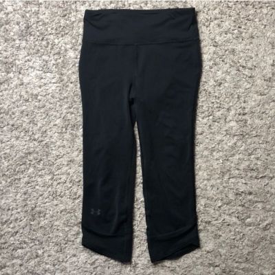 Under armor black crop leggings with drawstring size xs