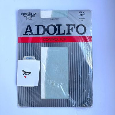 Vintage Adolfo Control Top Pantyhose Size C Grey Discontinued Sandalfoot