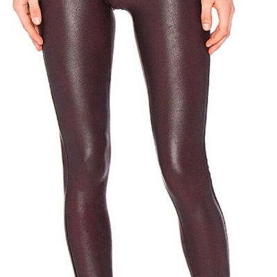 Spanx Women’s Wine Faux Leather Leggings Size Large