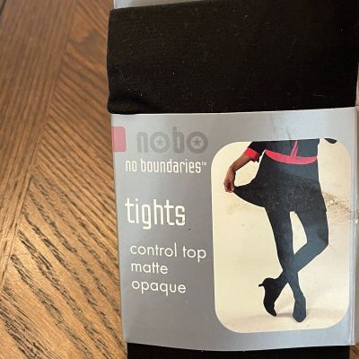 No Boundaries Black Sheer Opaque Tights One Pair