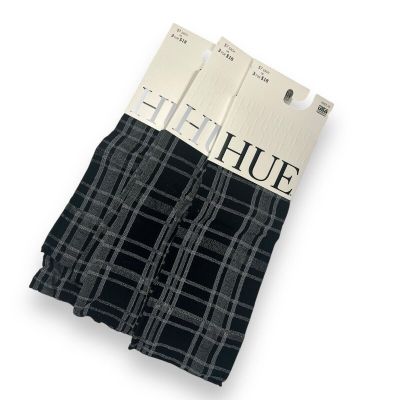 Hue Black One Size Fits Most Plaid Knee Hi Sock 3 Pairs