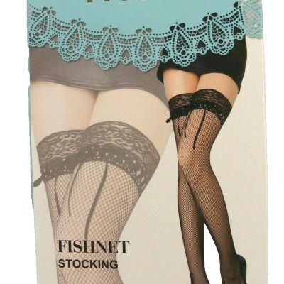 MOZE VR3827  Black Sexy Fishnet Stockings Lace Top Thigh High Pantyhose Bedroom