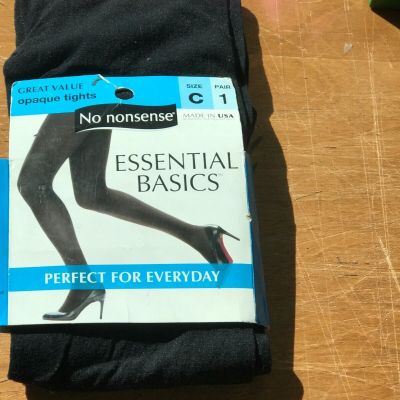 New Ladies No Nonsense Essential Basics Opaque Tights Sz C Black  NWT