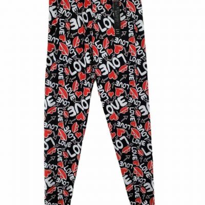 Leggings Depot Multicolor Black Heart Stretch Woman's Plus One Size NWT