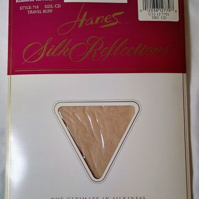 VTG Hanes Silk Reflections Thigh Highs Silky Sheer Travel Buff Size CD Style 718