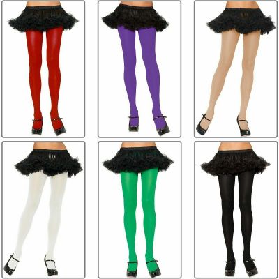 Nylon Spandex Tights Adult Womens Hosiery Opaque Solid Colors