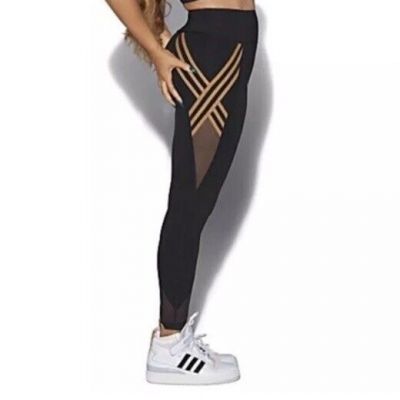 Ivy Park x Adidas Beyoncé black  gold striped leggings XL SKU #55000 DRIP 2.2