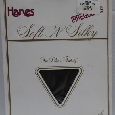 Hanes Soft 'N Silky Sheer Control Top Pantyhose Size B Sable style 710