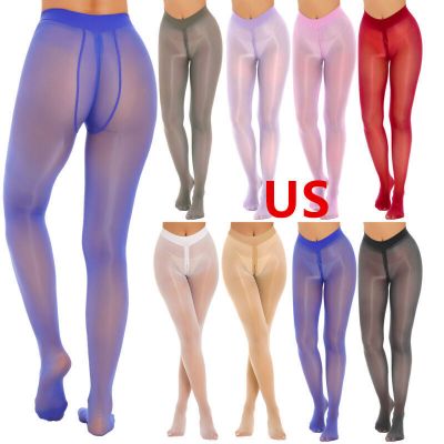 US Womens Stockings High Waist Zipper Crotch Seamless Sheer Tight Bodystockings