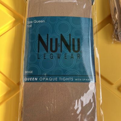 New Footed Queen Opaque Beige Pantyhose Tights Q Size 5’2”-6’2” 150-195 Costume