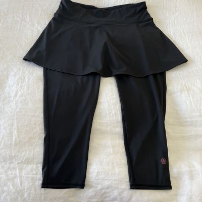 Any Age Activewear | Women's SZ 2X | Black Skirted Leggings | Modest EUC