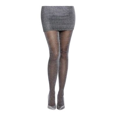 Golden Legs Black Silver Glitter Metallic Shimmer Lurex Tights 90-160 LBS 5’2”-6