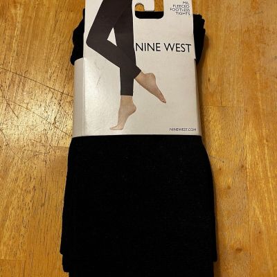 1 Pair Fleeced Footless Tights NINE WEST Black M/L