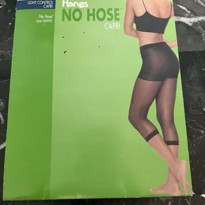 Hanes No Hose Capri Size CD Jet Black Style OG095