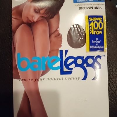 bare L'eggs Control Top B Naturally Nude Brown Skin Pantyhose