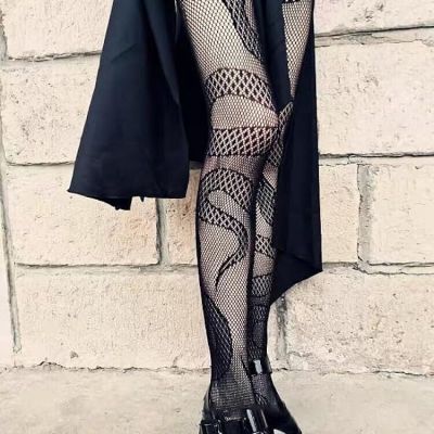 Snake Design Fishnet Stockings Stylish Womenswear Fashion