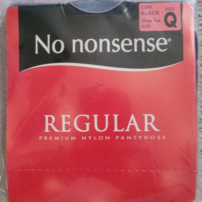 Vintage No Nonsense Black Sheer Toe Reinforced Panty Hose Size Q (sealed)