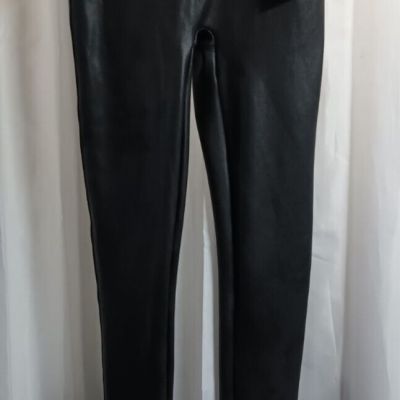 NWT New SPANX Faux Leather Shiny LEGGINGS-# 2437Q-BLACK-Size SMALL Petite