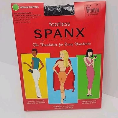 Spanx Footless Bodyshaping Pantyhose Medium Control Top Black  Size F