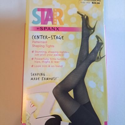 Spanx Star Power Center-Stage Two-Way Diag Patterned Shaping Tights Black Size C