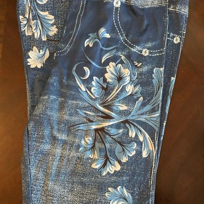 LEGGINGS Shades of Blue Size XXL Designed Like Pants EUC